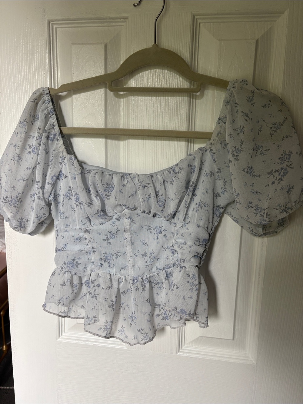 Light Blue Floral Altar’d State Top